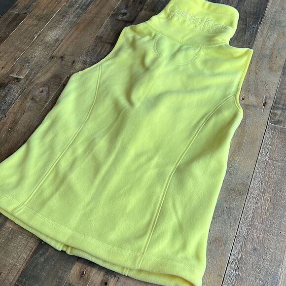 Calvin Klein Yellow Fleece Vest size Small - Picture 6 of 8